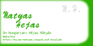 matyas hejas business card